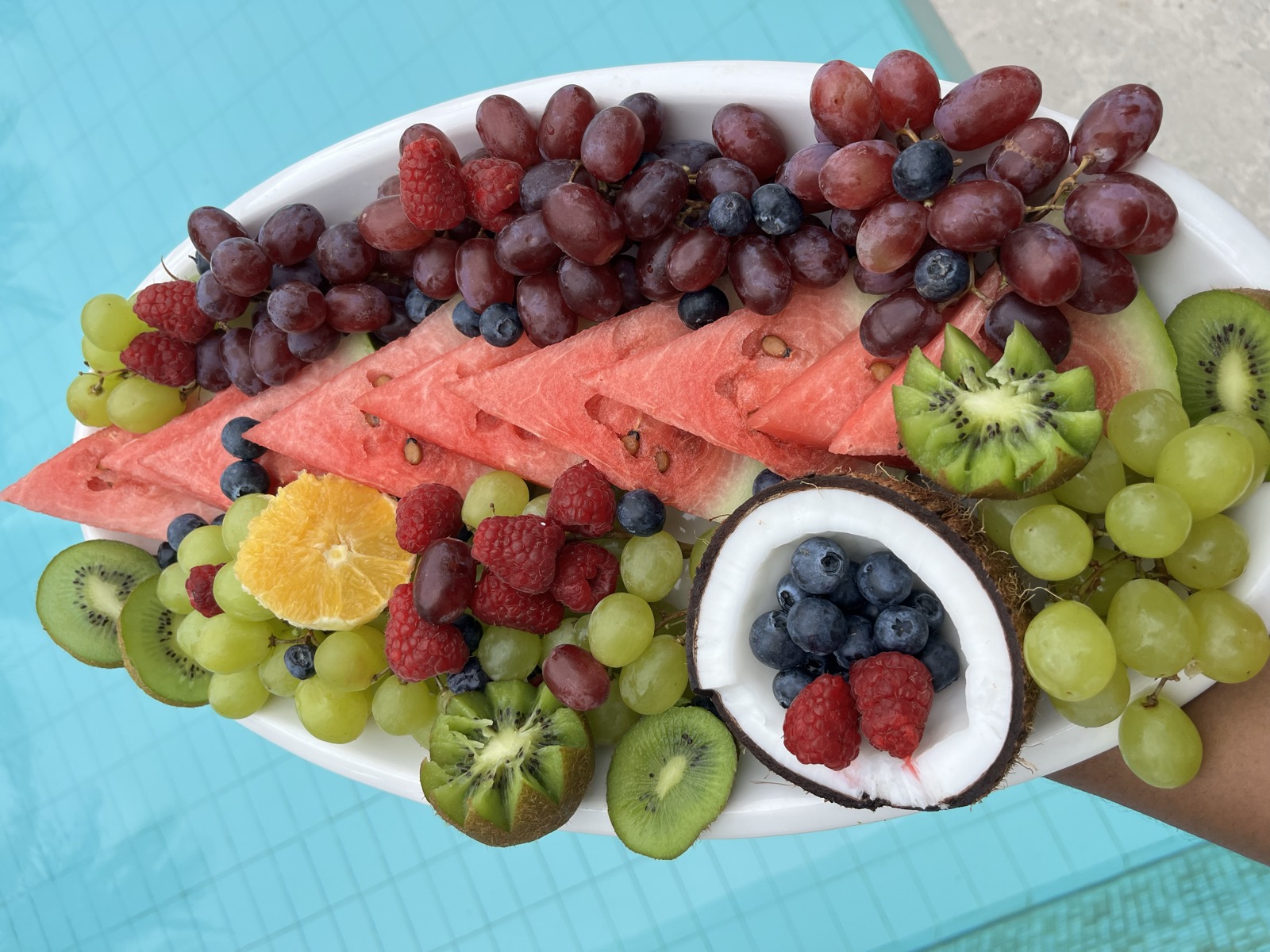 Poolside fruit platter